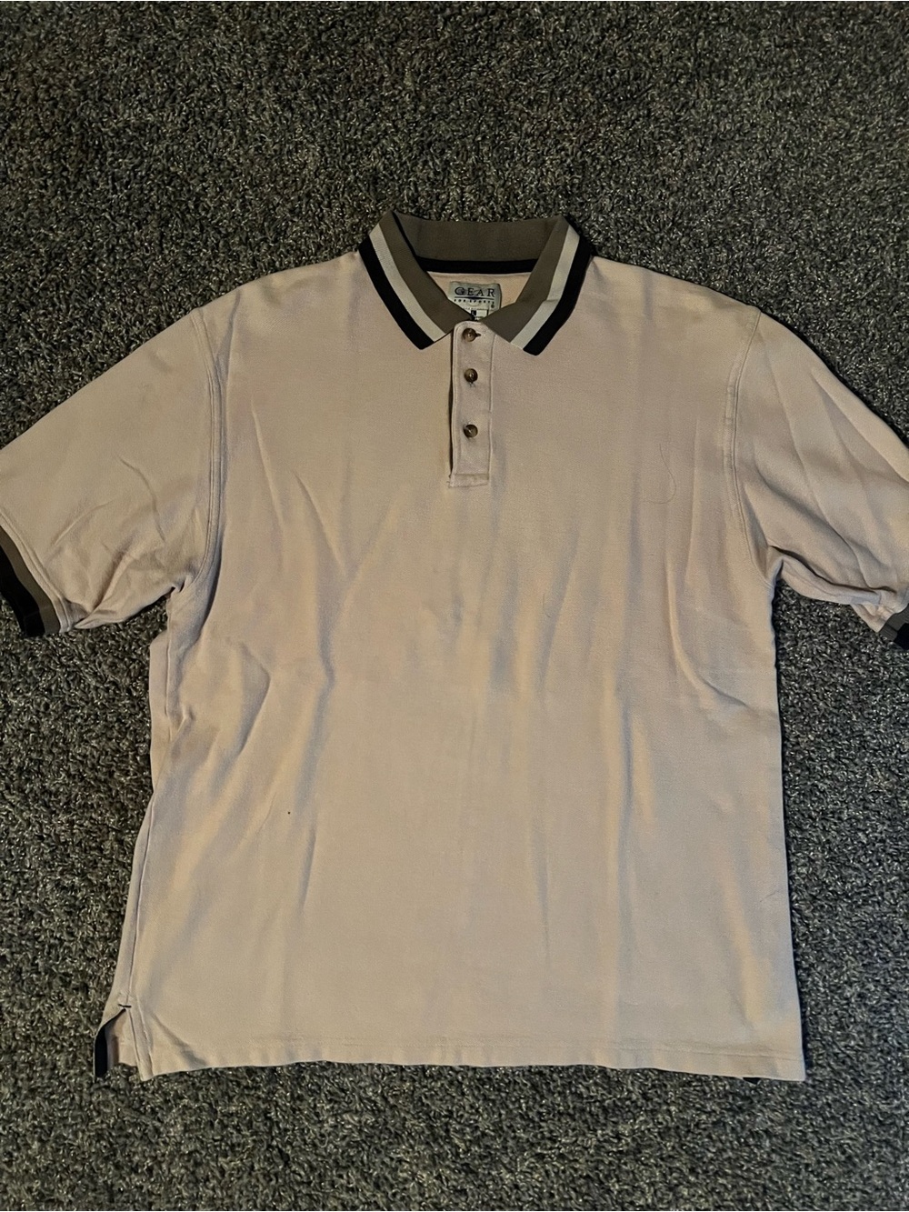 Gear For Sports Beige Polo with Black-Trim Collar